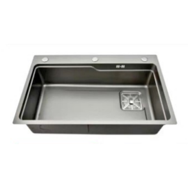 CHẬU RỬA INOX NANO XÁM 1 HỘC KASSANI KD-300